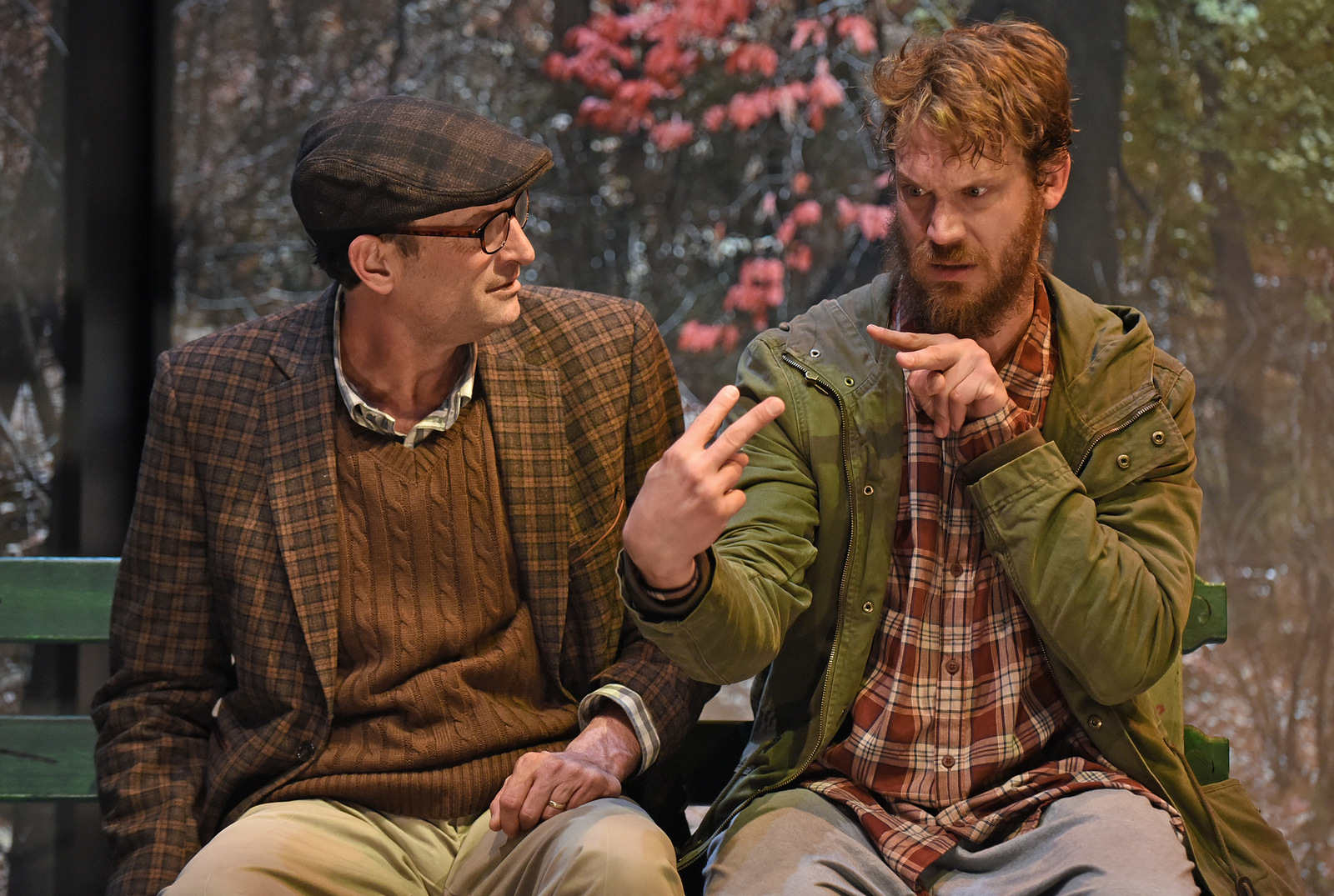 The Wallis and Deaf West Theatre’s co-production of Edward Albee’s At Home at the Zoo directed by Coy Middlebrook.  Pictured (l-r): Troy K