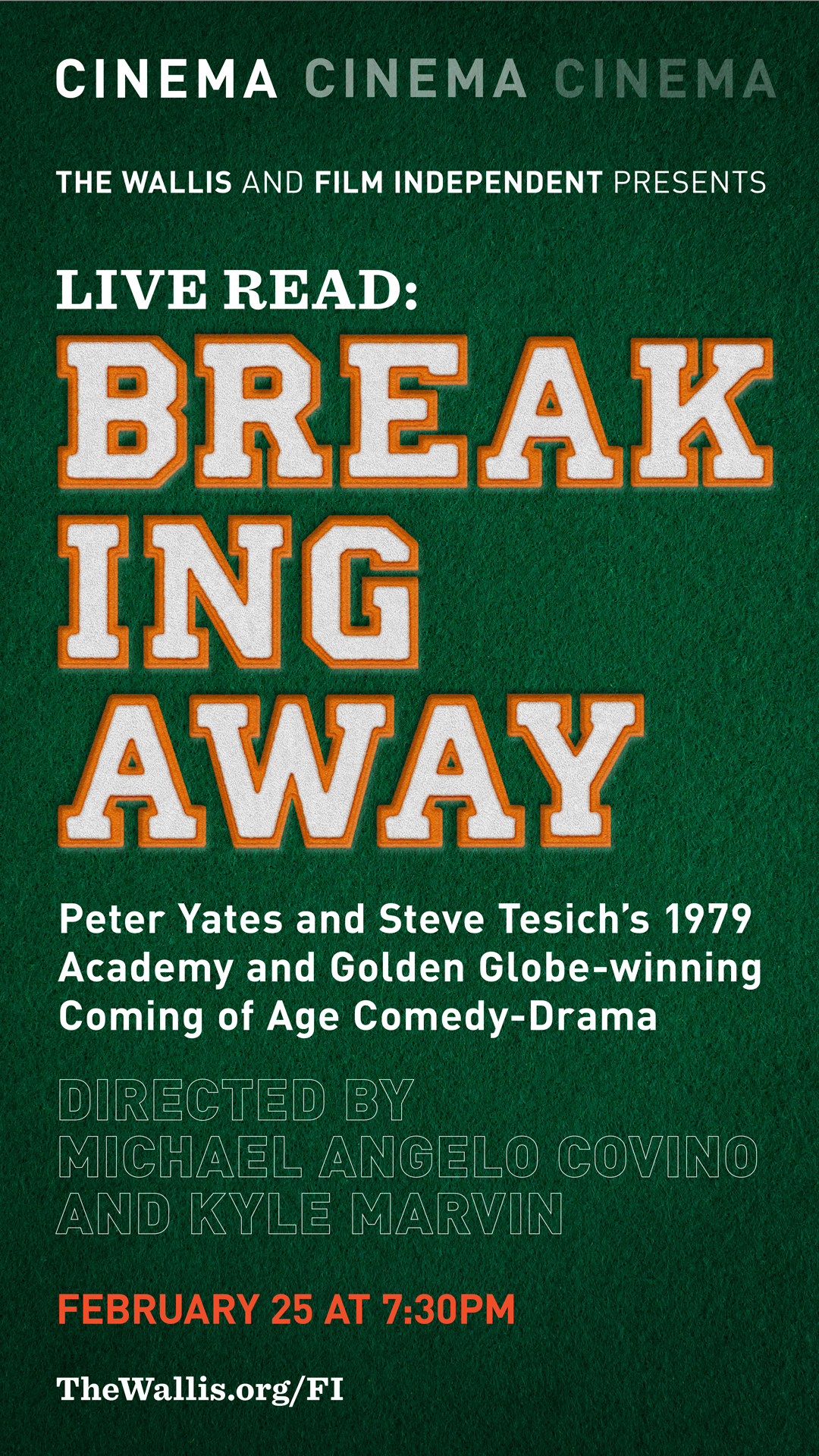 A Live Read of BREAKING AWAY