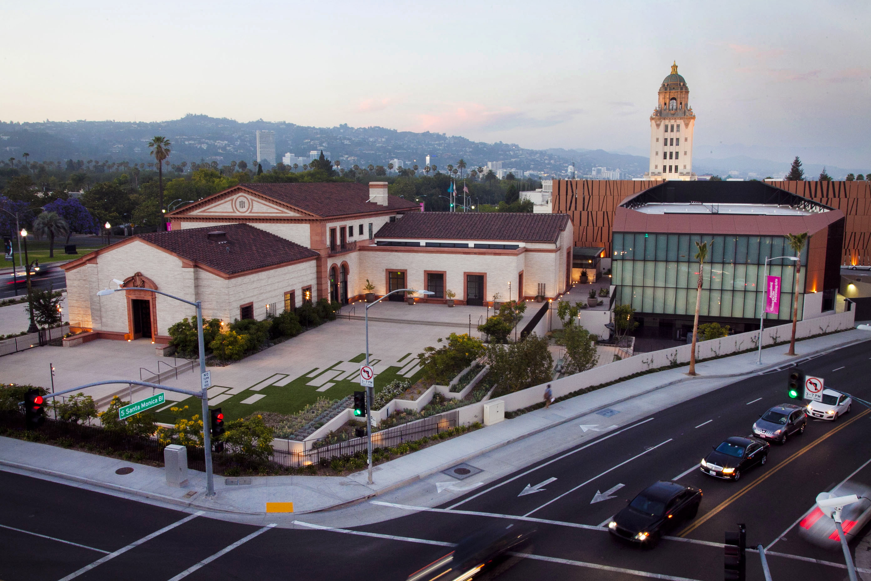 Wallis Annenberg Center for the Performing Arts at Dusk